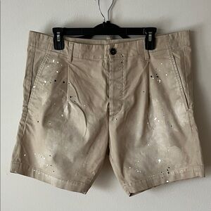 DSQUARED2 Beige Shorts with Artistic Splatter